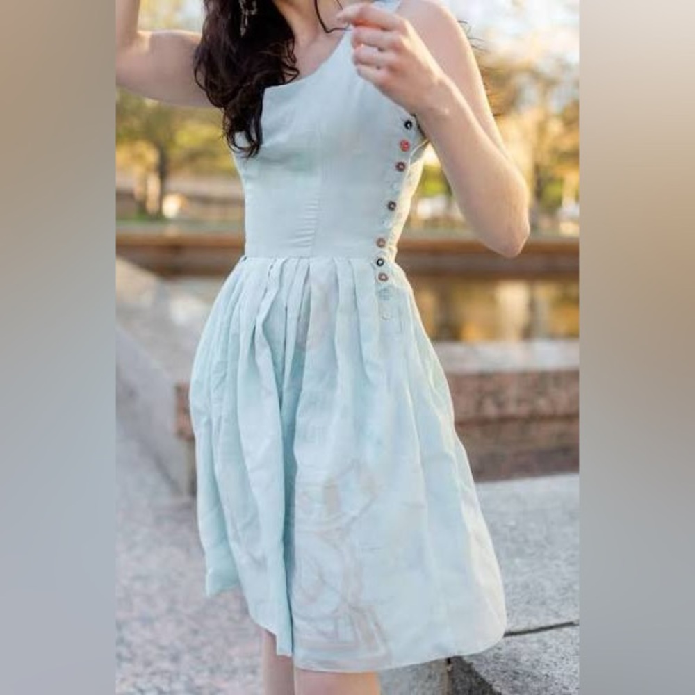 Lucy Recycled Flour Sack Dress in lavender